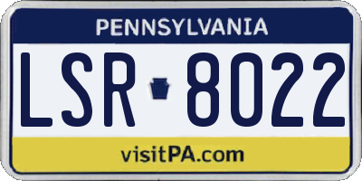 PA license plate LSR8022
