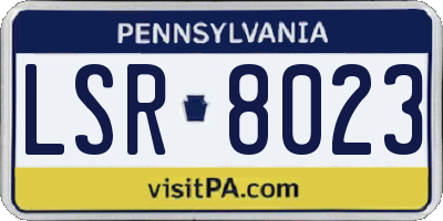 PA license plate LSR8023