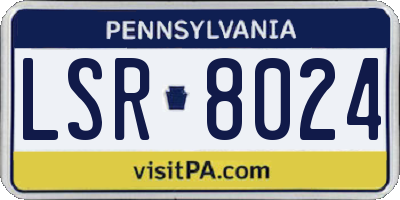 PA license plate LSR8024