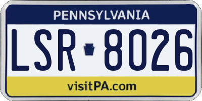 PA license plate LSR8026