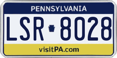 PA license plate LSR8028