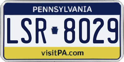 PA license plate LSR8029