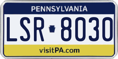 PA license plate LSR8030