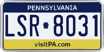 PA license plate LSR8031