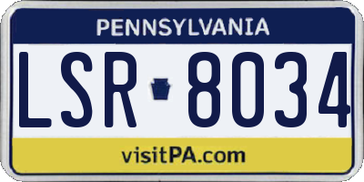PA license plate LSR8034