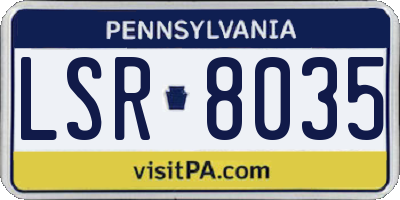 PA license plate LSR8035