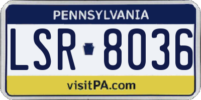 PA license plate LSR8036