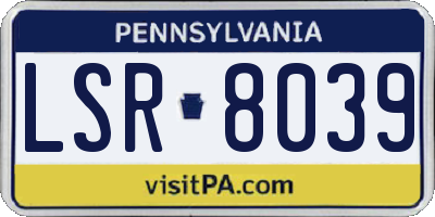PA license plate LSR8039