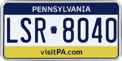 PA license plate LSR8040