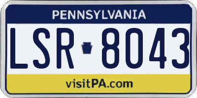 PA license plate LSR8043