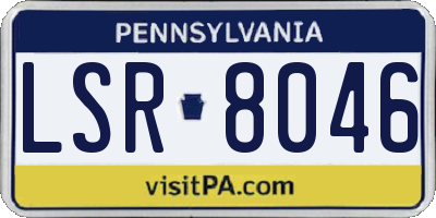 PA license plate LSR8046