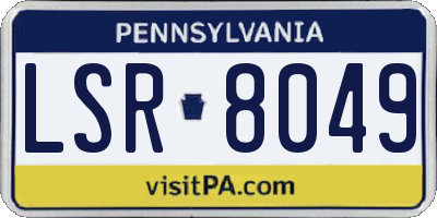 PA license plate LSR8049