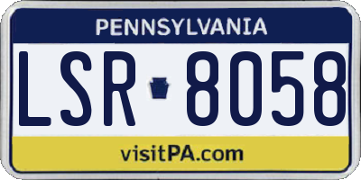PA license plate LSR8058