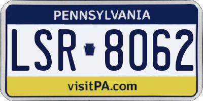 PA license plate LSR8062
