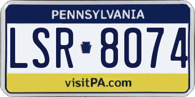PA license plate LSR8074