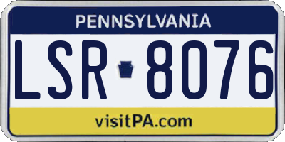 PA license plate LSR8076