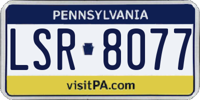 PA license plate LSR8077