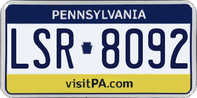 PA license plate LSR8092