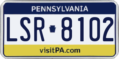 PA license plate LSR8102