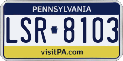 PA license plate LSR8103