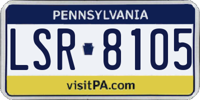 PA license plate LSR8105