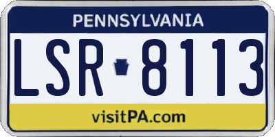 PA license plate LSR8113