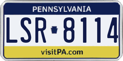 PA license plate LSR8114