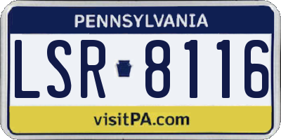PA license plate LSR8116