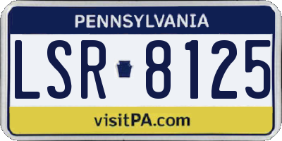 PA license plate LSR8125