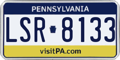 PA license plate LSR8133