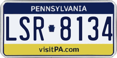 PA license plate LSR8134