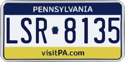 PA license plate LSR8135