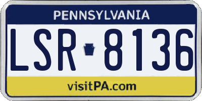 PA license plate LSR8136
