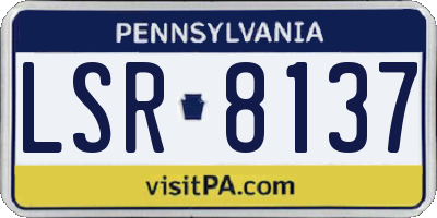 PA license plate LSR8137