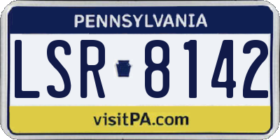 PA license plate LSR8142