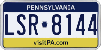 PA license plate LSR8144