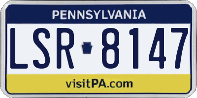 PA license plate LSR8147