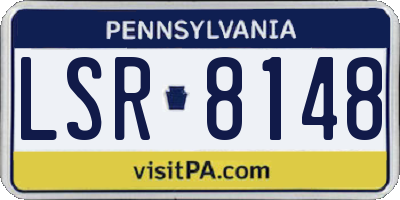 PA license plate LSR8148
