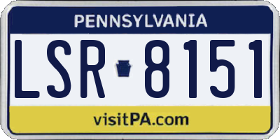 PA license plate LSR8151
