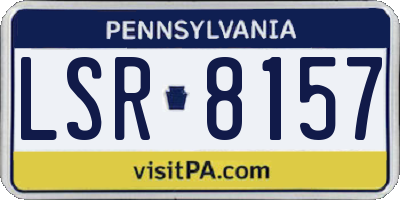 PA license plate LSR8157