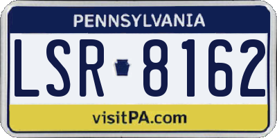 PA license plate LSR8162