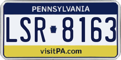 PA license plate LSR8163
