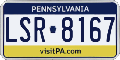 PA license plate LSR8167