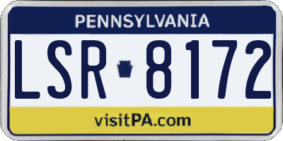 PA license plate LSR8172