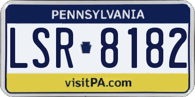 PA license plate LSR8182