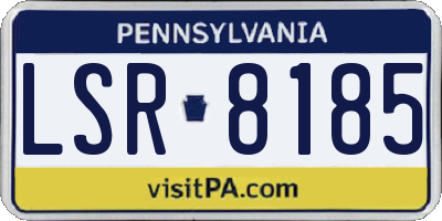 PA license plate LSR8185