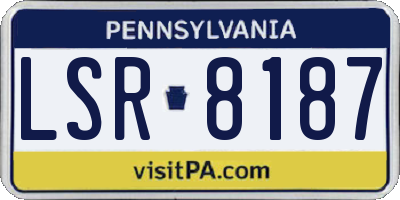 PA license plate LSR8187