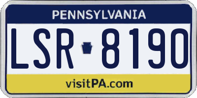 PA license plate LSR8190