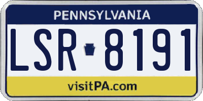PA license plate LSR8191