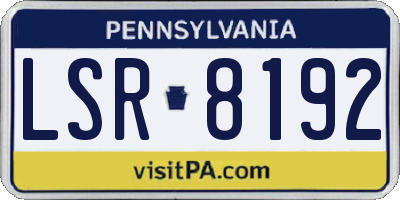 PA license plate LSR8192